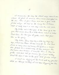 The first page of the manuscript for Island of the Blue Dolphins.